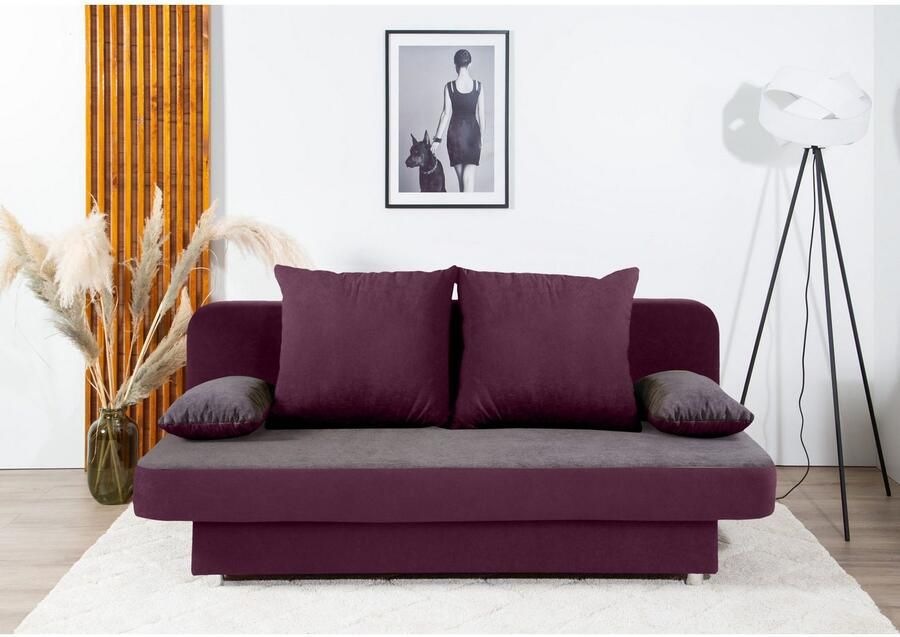 COLLECTION AB Slaapbank ULLA inclusief bedfunctie en opbergruimte Slaapbank bedfunctie bedlade incl. rugkussens armleuningkussens - Foto 3