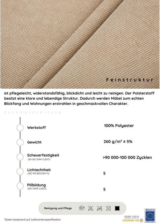 COLLECTION AB Hocker JOSY met comfortabele binnenvering naar wens te combineren