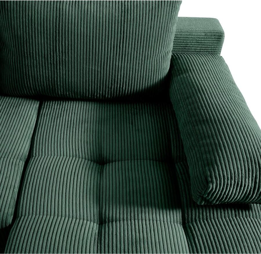 COLLECTION AB Zithoek Josy U-vorm slaapbank met bedlade flexibele recamière breedte: 269cm inclusief rugkussen cord