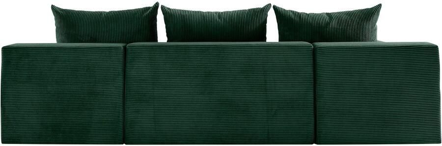 COLLECTION AB Zithoek Josy U-vorm slaapbank met bedlade flexibele recamière breedte: 269cm inclusief rugkussen cord - Foto 11