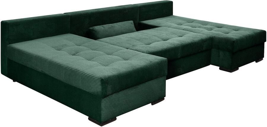 COLLECTION AB Zithoek Josy U-vorm slaapbank met bedlade flexibele recamière breedte: 269cm inclusief rugkussen cord - Foto 8