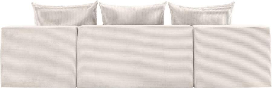 COLLECTION AB Zithoek Josy U-vorm slaapbank met bedlade flexibele recamière breedte: 269cm inclusief rugkussen cord - Foto 10