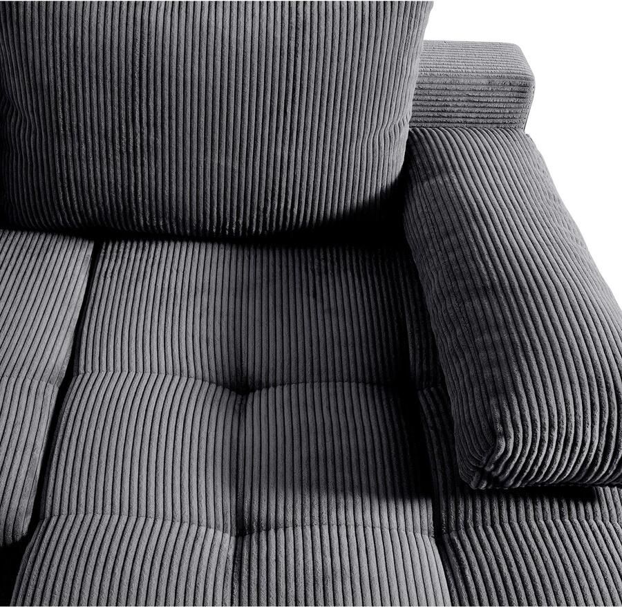 COLLECTION AB Zithoek Josy U-vorm slaapbank met bedlade flexibele recamière breedte: 269cm inclusief rugkussen cord