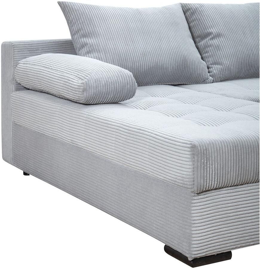 COLLECTION AB Zithoek Josy U-vorm slaapbank met bedlade flexibele recamière breedte: 269cm inclusief rugkussen cord - Foto 2