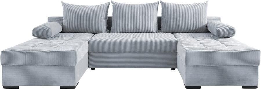 COLLECTION AB Zithoek Josy U-vorm slaapbank met bedlade flexibele recamière breedte: 269cm inclusief rugkussen cord - Foto 10