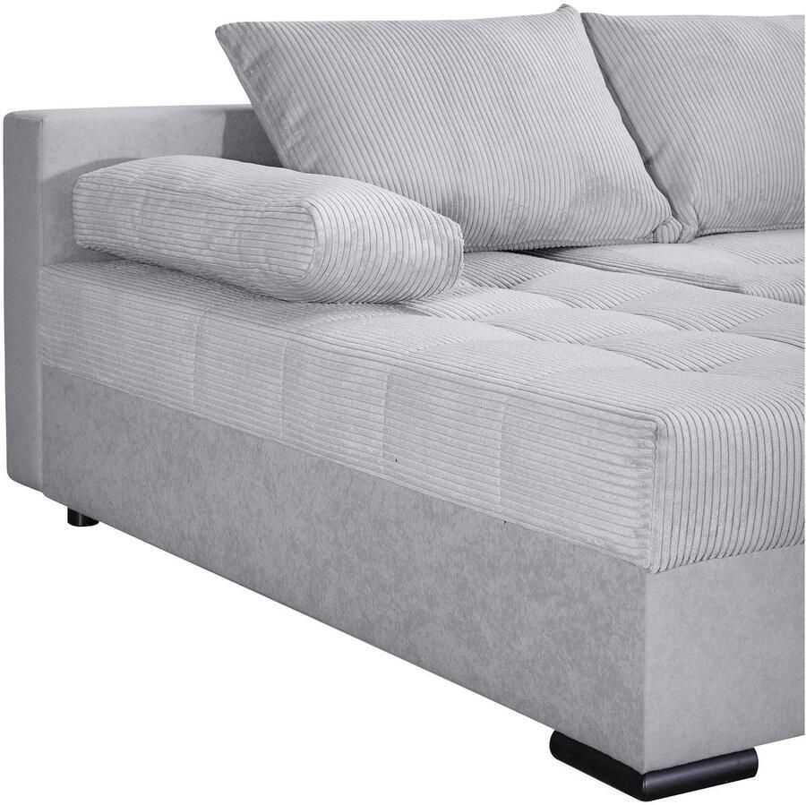 COLLECTION AB Zithoek Josy U-vorm slaapbank met bedlade flexibele recamière breedte: 269cm inclusief rugkussen cord