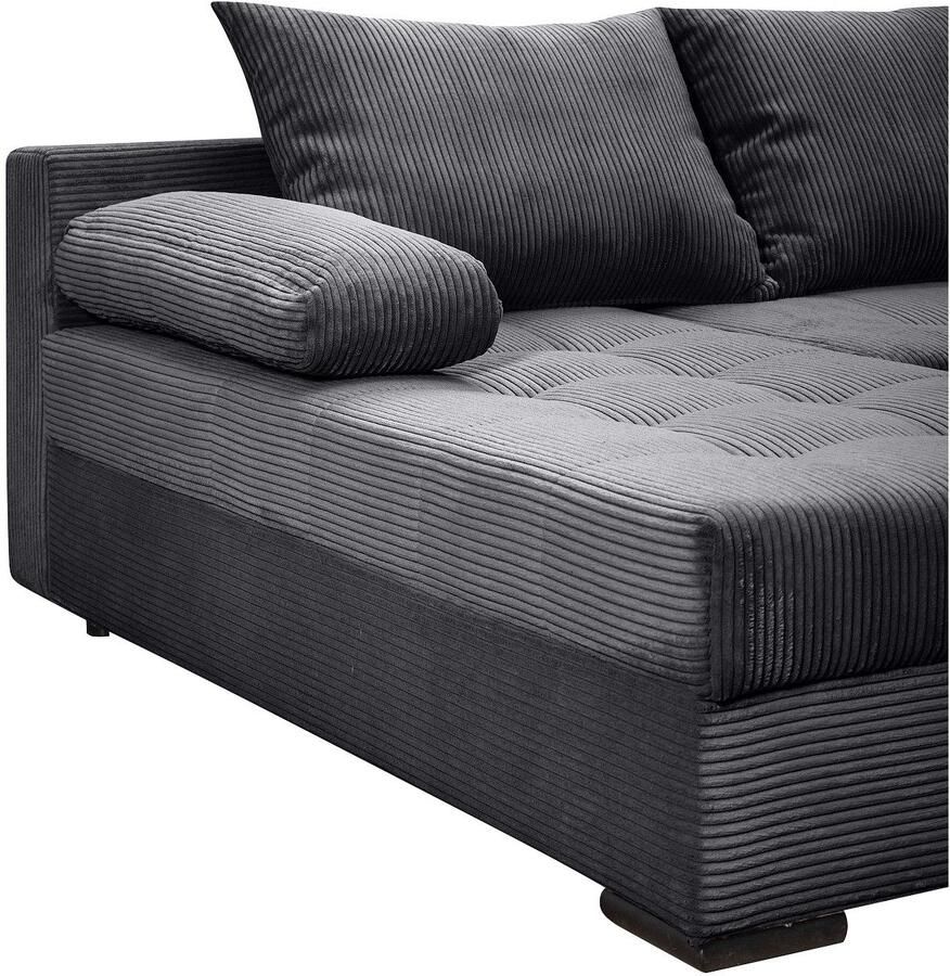 COLLECTION AB Zithoek Josy U-vorm slaapbank met bedlade flexibele recamière breedte: 269cm inclusief rugkussen cord - Foto 2