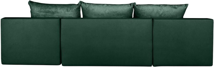 COLLECTION AB Zithoek Josy U-vorm slaapbank met bedlade flexibele recamière breedte: 269cm inclusief rugkussen cord - Foto 12