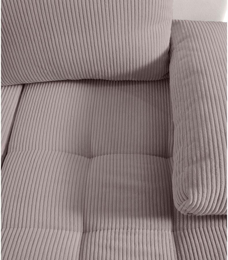 COLLECTION AB Zithoek Josy U-vorm slaapbank met bedlade flexibele recamière breedte: 269cm inclusief rugkussen cord - Foto 2