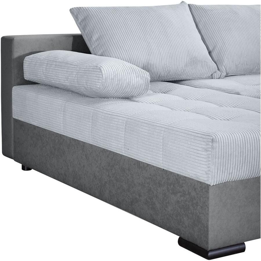 COLLECTION AB Zithoek Josy U-vorm slaapbank met bedlade flexibele recamière breedte: 269cm inclusief rugkussen cord