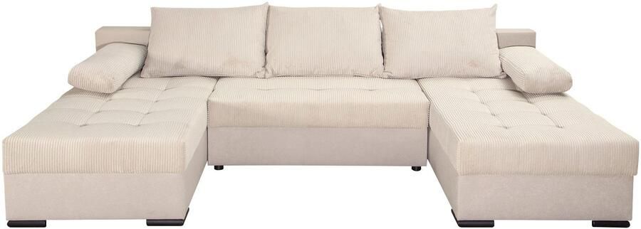 COLLECTION AB Zithoek Josy U-vorm slaapbank met bedlade flexibele recamière breedte: 269cm inclusief rugkussen cord - Foto 10