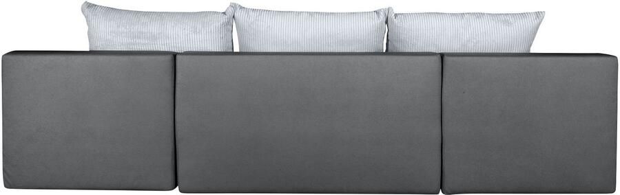 COLLECTION AB Zithoek Josy U-vorm slaapbank met bedlade flexibele recamière breedte: 269cm inclusief rugkussen cord - Foto 12