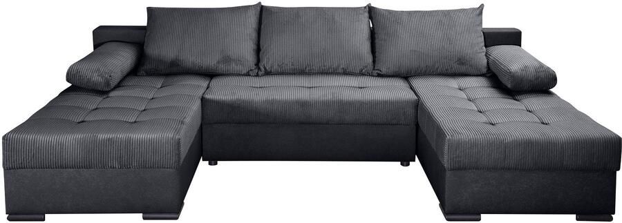 COLLECTION AB Zithoek Josy U-vorm slaapbank met bedlade flexibele recamière breedte: 269cm inclusief rugkussen cord - Foto 10