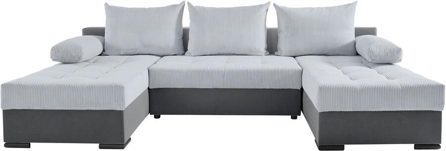 COLLECTION AB Zithoek Josy U-vorm slaapbank met bedlade flexibele recamière breedte: 269cm inclusief rugkussen cord - Foto 11