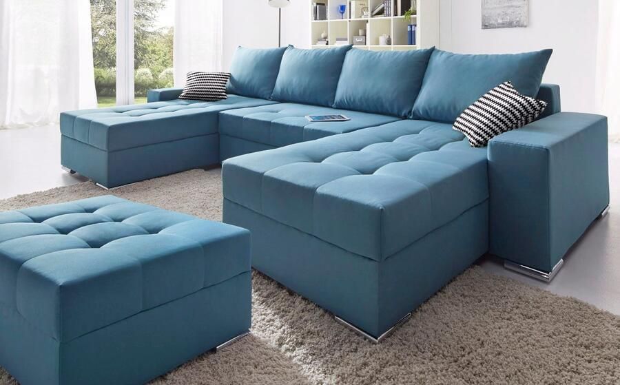 COLLECTION AB Zithoek Josy XL U-vorm breedte: 313 cm incl. bedfunctie bedlade met 4 gelijk grote rugkussens - Foto 8