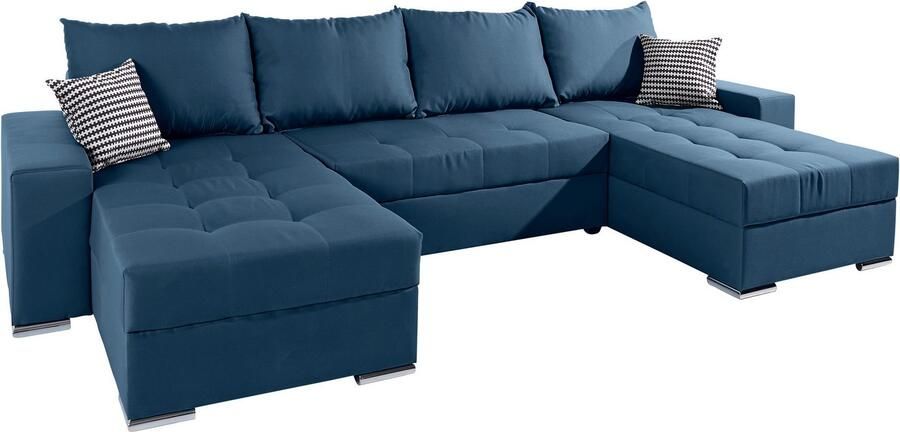 COLLECTION AB Zithoek Josy XL U-vorm breedte: 313 cm incl. bedfunctie bedlade met 4 gelijk grote rugkussens - Foto 9