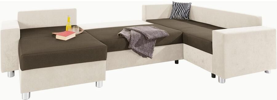 COLLECTION AB Zithoek Paris U-vorm met binnenvering naar keuze met slaapfunctie en bedkist - Foto 6