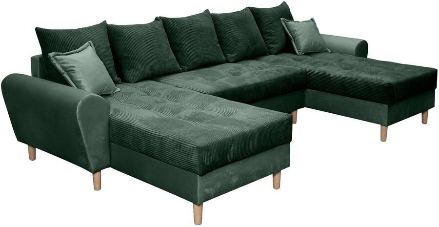 COLLECTION AB Zithoek Raisa U-vorm met vering kussens en stiksels in het zitgebied - Foto 10