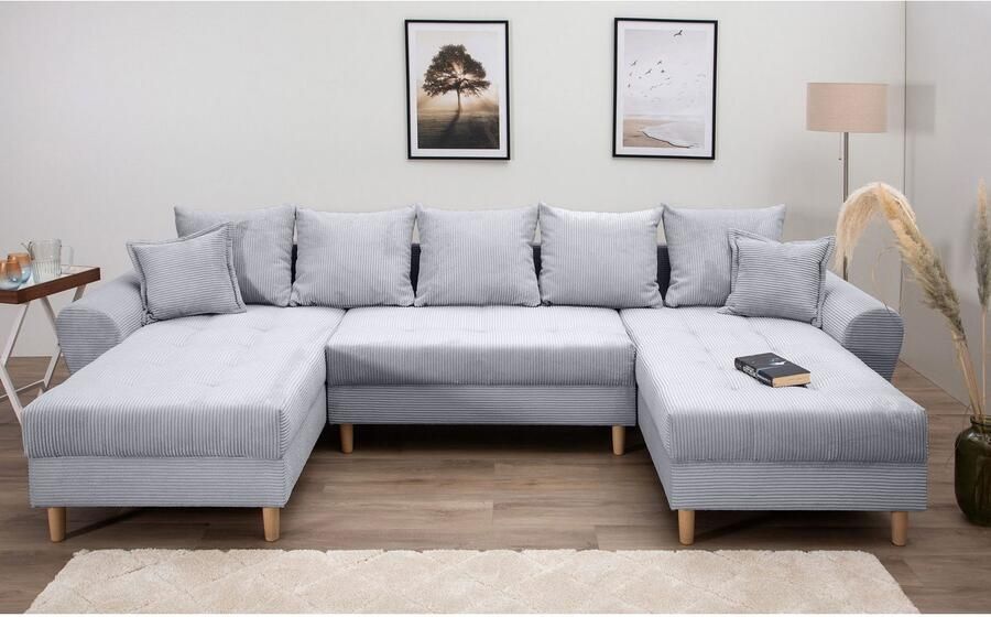 COLLECTION AB Zithoek Raisa U-vorm met vering kussens en stiksels in het zitgebied - Foto 5