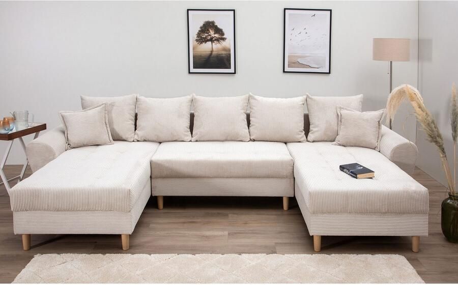 COLLECTION AB Zithoek Raisa U-vorm met vering kussens en stiksels in het zitgebied - Foto 5