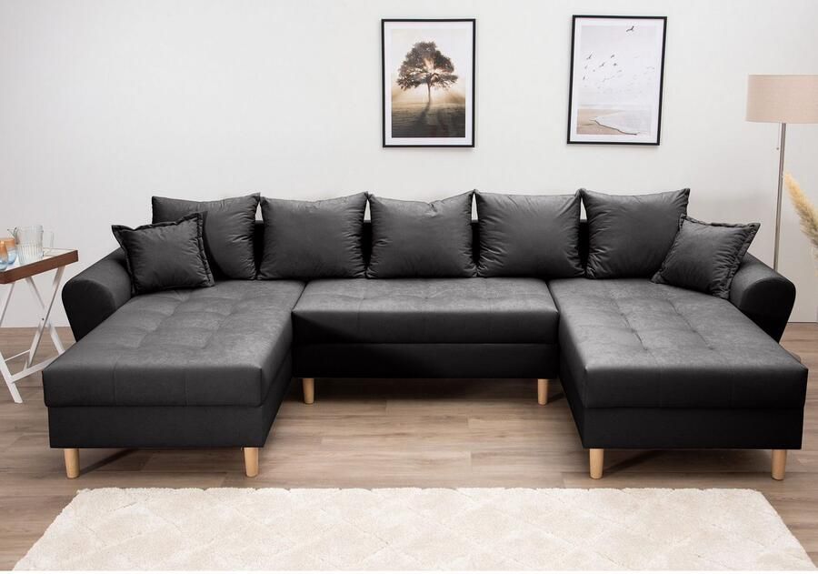 COLLECTION AB Zithoek Raisa U-vorm met vering kussens en stiksels in het zitgebied - Foto 4