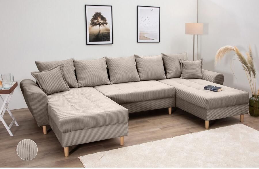 COLLECTION AB Zithoek Raisa U-vorm met vering kussens en stiksels in het zitgebied - Foto 4