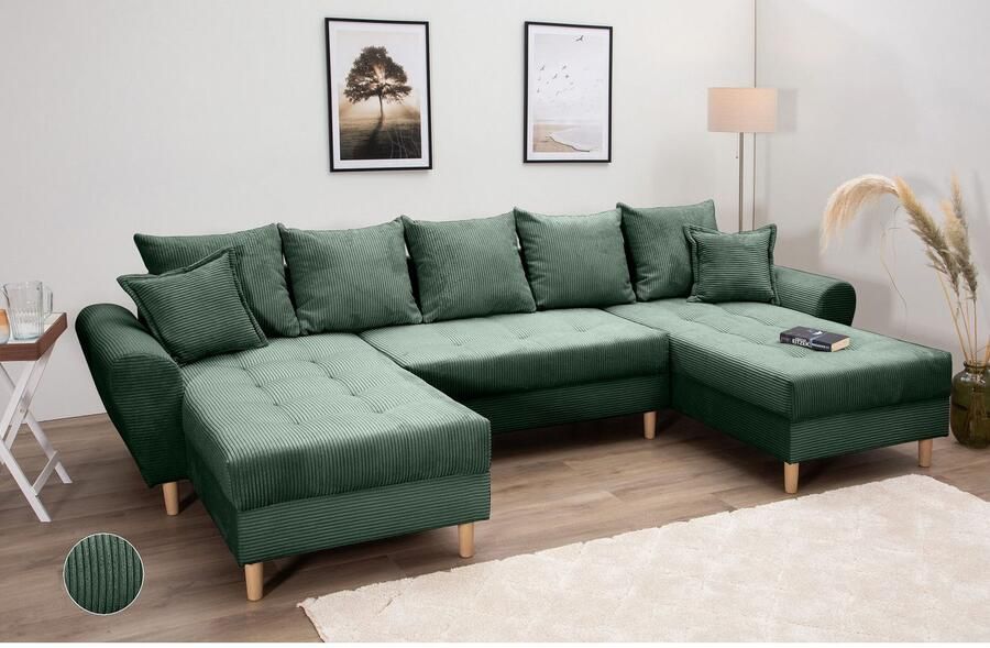 COLLECTION AB Zithoek Raisa U-vorm met vering kussens en stiksels in het zitgebied - Foto 4