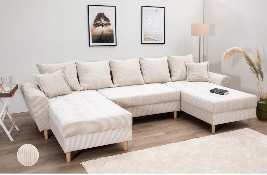 COLLECTION AB Zithoek Raisa U-vorm met vering kussens en stiksels in het zitgebied - Foto 4