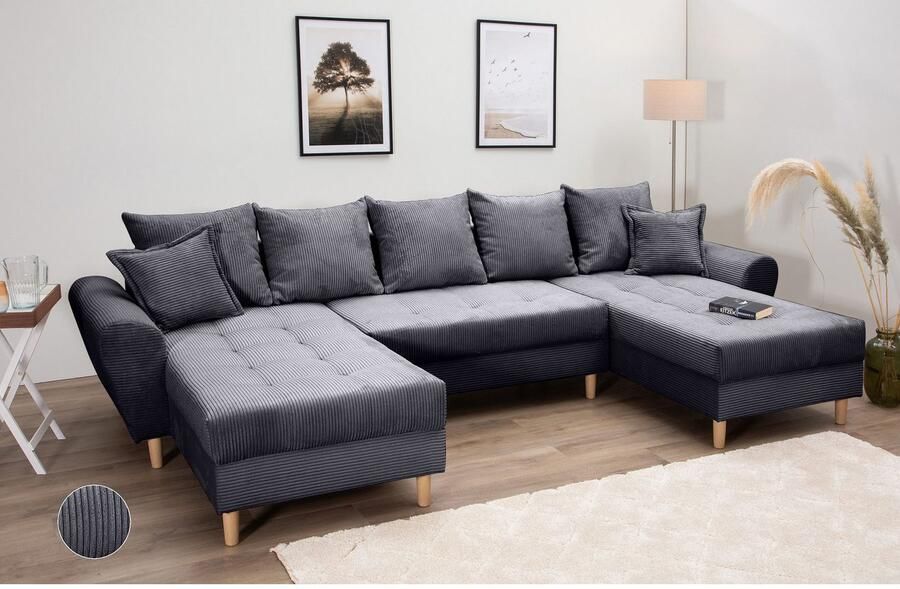 COLLECTION AB Zithoek Raisa U-vorm met vering kussens en stiksels in het zitgebied - Foto 4