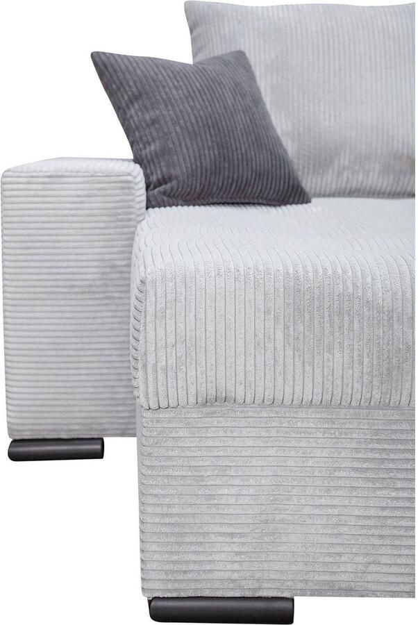 COLLECTION AB Zithoek XL-Josy U-vorm breedte 313 cm cord- mix incl. bedfunctie bedlade met 4 gelijk grote rugkussens - Foto 5