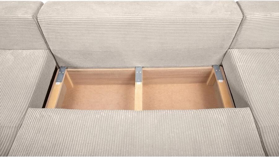 COLLECTION AB Zithoek XL-Josy U-vorm breedte 313 cm cord- mix incl. bedfunctie bedlade met 4 gelijk grote rugkussens - Foto 15