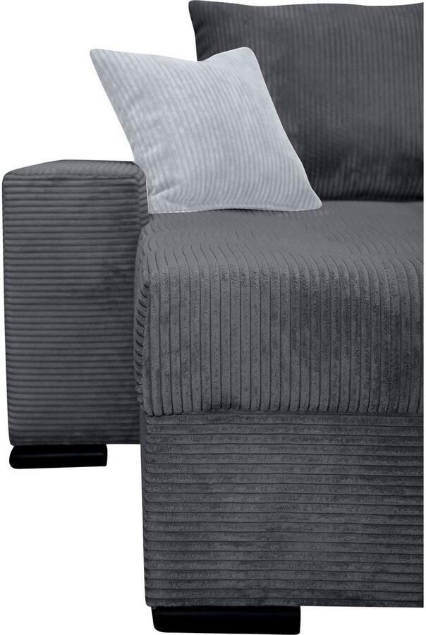 COLLECTION AB Zithoek XL-Josy U-vorm breedte 313 cm cord- mix incl. bedfunctie bedlade met 4 gelijk grote rugkussens - Foto 8