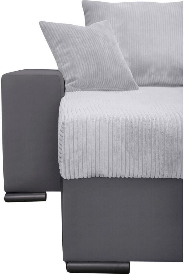 COLLECTION AB Zithoek XL-Josy U-vorm breedte 313 cm cord- mix incl. bedfunctie bedlade met 4 gelijk grote rugkussens - Foto 6