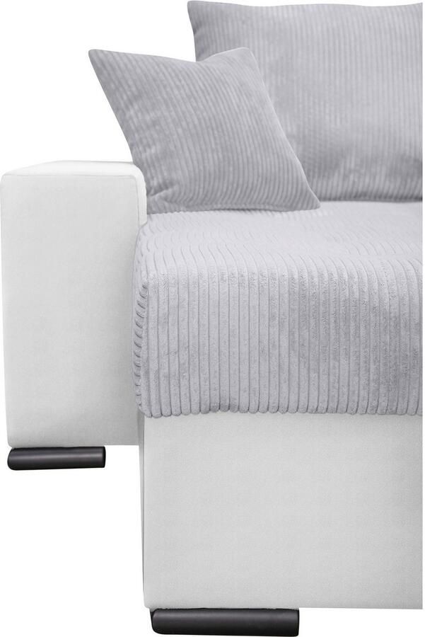 COLLECTION AB Zithoek XL-Josy U-vorm breedte 313 cm cord- mix incl. bedfunctie bedlade met 4 gelijk grote rugkussens - Foto 6