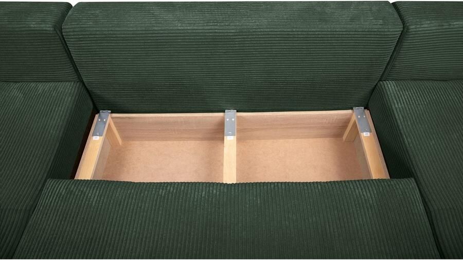 COLLECTION AB Zithoek XL-Josy U-vorm breedte 313 cm cord- mix incl. bedfunctie bedlade met 4 gelijk grote rugkussens - Foto 11