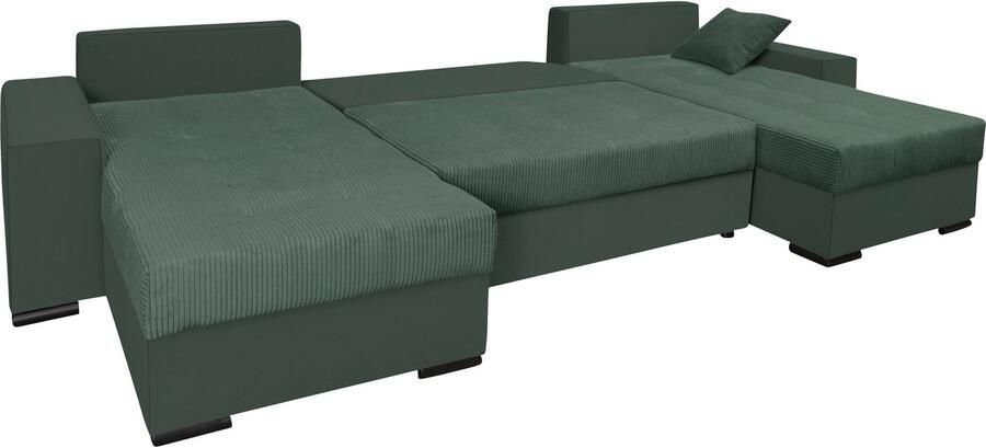 COLLECTION AB Zithoek XL-Josy U-vorm breedte 313 cm cord- mix incl. bedfunctie bedlade met 4 gelijk grote rugkussens - Foto 15
