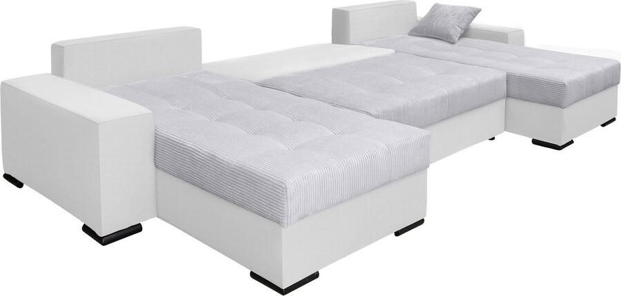 COLLECTION AB Zithoek XL-Josy U-vorm breedte 313 cm cord- mix incl. bedfunctie bedlade met 4 gelijk grote rugkussens - Foto 14