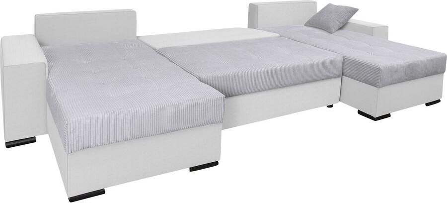 COLLECTION AB Zithoek XL-Josy U-vorm breedte 313 cm cord- mix incl. bedfunctie bedlade met 4 gelijk grote rugkussens - Foto 15