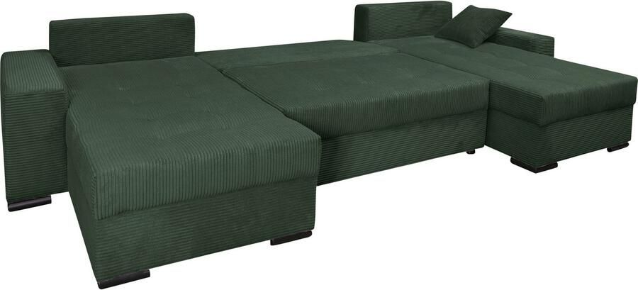 COLLECTION AB Zithoek XL-Josy U-vorm breedte 313 cm cord- mix incl. bedfunctie bedlade met 4 gelijk grote rugkussens - Foto 14