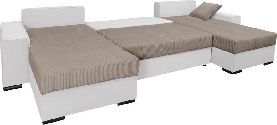 COLLECTION AB Zithoek XL-Josy U-vorm breedte 313 cm cord- mix incl. bedfunctie bedlade met 4 gelijk grote rugkussens - Foto 15