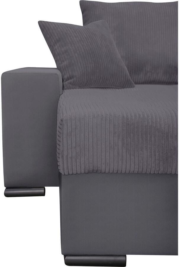 COLLECTION AB Zithoek XL-Josy U-vorm breedte 313 cm cord- mix incl. bedfunctie bedlade met 4 gelijk grote rugkussens - Foto 6