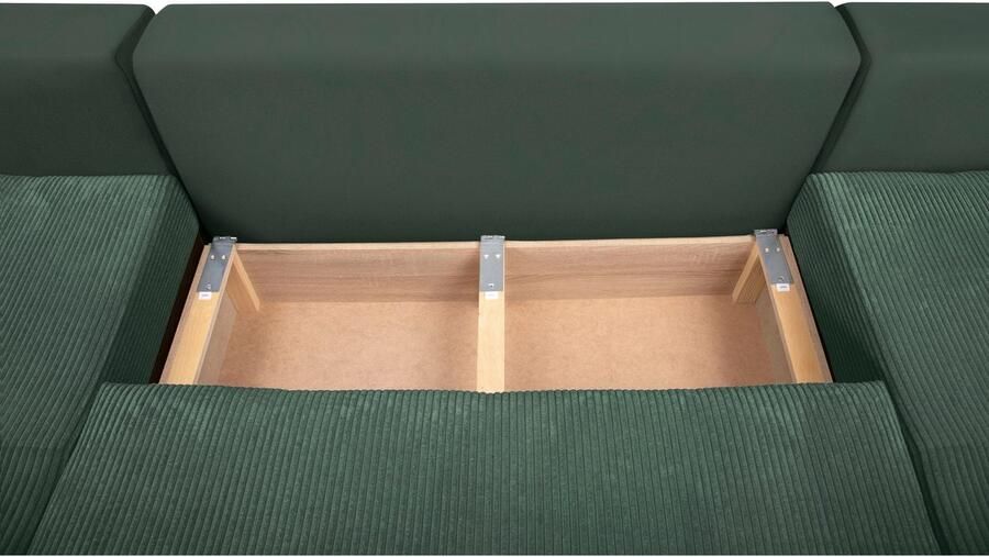 COLLECTION AB Zithoek XL-Josy U-vorm breedte 313 cm cord- mix incl. bedfunctie bedlade met 4 gelijk grote rugkussens - Foto 12