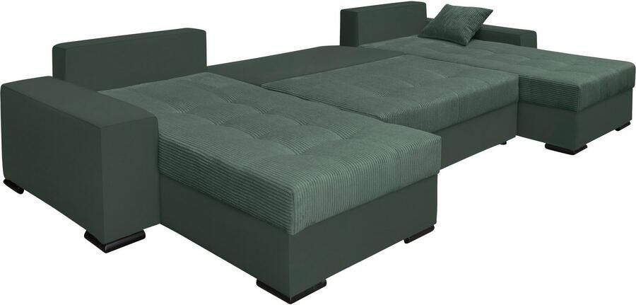 COLLECTION AB Zithoek XL-Josy U-vorm breedte 313 cm cord- mix incl. bedfunctie bedlade met 4 gelijk grote rugkussens - Foto 14