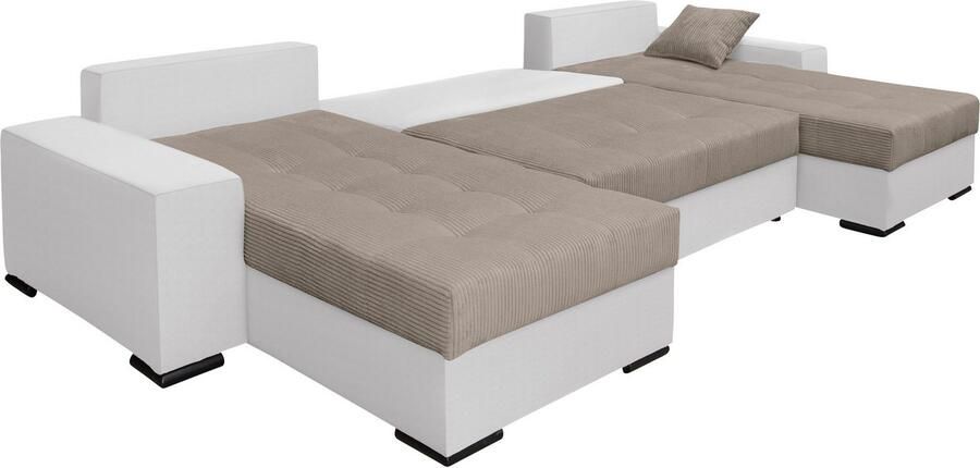 COLLECTION AB Zithoek XL-Josy U-vorm breedte 313 cm cord- mix incl. bedfunctie bedlade met 4 gelijk grote rugkussens - Foto 14