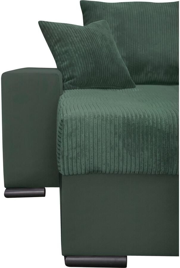 COLLECTION AB Zithoek XL-Josy U-vorm breedte 313 cm cord- mix incl. bedfunctie bedlade met 4 gelijk grote rugkussens - Foto 6