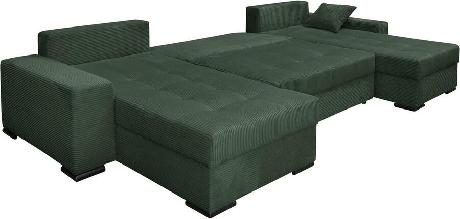 COLLECTION AB Zithoek XL-Josy U-vorm breedte 313 cm cord- mix incl. bedfunctie bedlade met 4 gelijk grote rugkussens - Foto 13