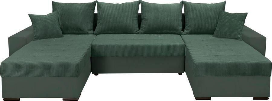 COLLECTION AB Zithoek XL-Josy U-vorm breedte 313 cm cord- mix incl. bedfunctie bedlade met 4 gelijk grote rugkussens - Foto 17