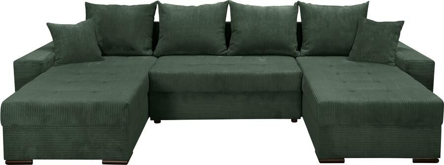 COLLECTION AB Zithoek XL-Josy U-vorm breedte 313 cm cord- mix incl. bedfunctie bedlade met 4 gelijk grote rugkussens - Foto 16