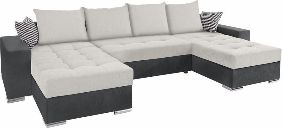 COLLECTION AB Zithoek Josy XL U-vorm breedte: 313 cm incl. bedfunctie bedlade met 4 gelijk grote rugkussens - Foto 4