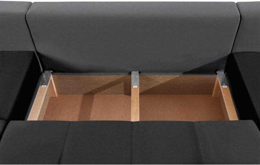 COLLECTION AB Zithoek XL-Josy U-vorm breedte 313 cm platweefsel structuur kunstleer - Foto 4